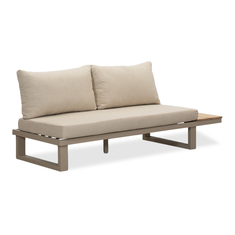 Canyon/Mida hoek loungeset met vuurtafel 5 personen | aluminium + hardhout | beige | 4-delig - 288x288cm