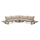 Canyon/Mida hoek loungeset met vuurtafel 5 personen | aluminium + hardhout | beige | 4-delig - 288x288cm