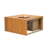 Canyon/Mida hoek loungeset met vuurtafel 5 personen | aluminium + hardhout | beige | 4-delig - 288x288cm