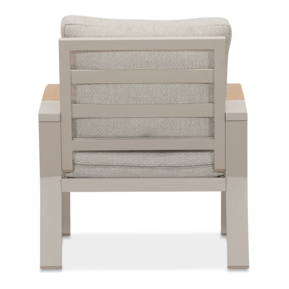 Seattle/Mida stoel-bank loungeset met vuurtafel 4 personen | aluminium + polywood | beige | 4-delig