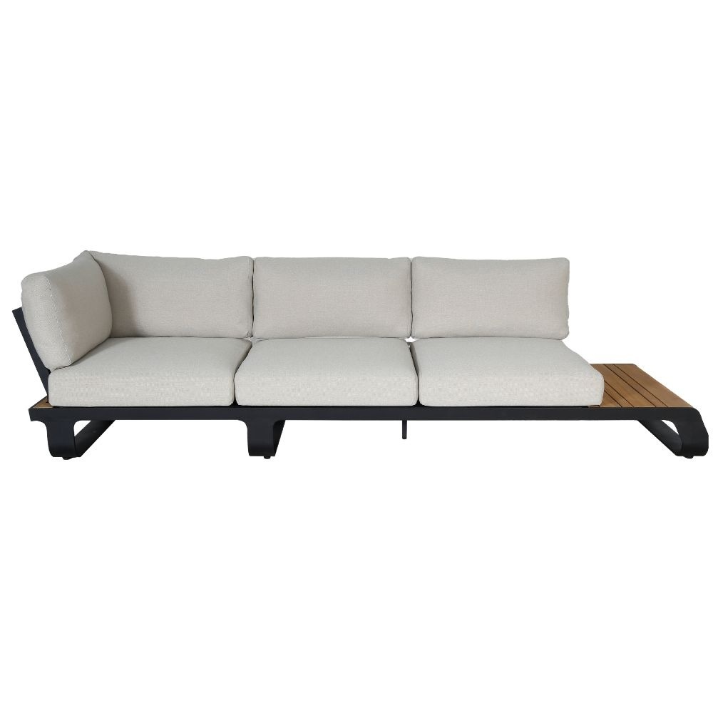 Palm Springs/Mida hoek loungeset 5 personen | aluminium + hardhout | met vuurtafel | 4-delig - 267x267cm