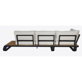 Palm Springs/Mida hoek loungeset 5 personen | aluminium + hardhout | met vuurtafel | 4-delig - 267x267cm