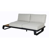 Palm Springs/Mida hoek loungeset 5 personen | aluminium + hardhout | met vuurtafel | 4-delig - 267x267cm