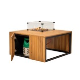 Palm Springs/Mida hoek loungeset 5 personen | aluminium + hardhout | met vuurtafel | 4-delig - 267x267cm