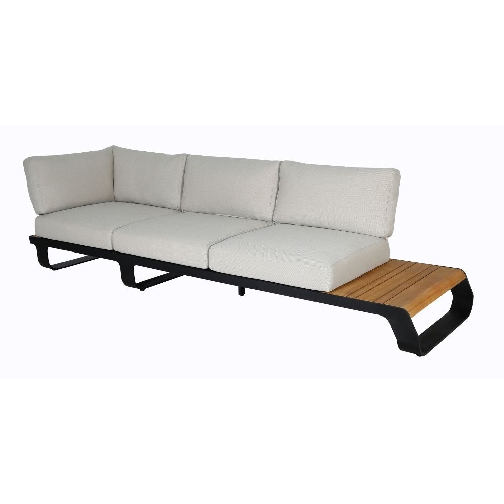 Palm Springs/Cube hoek loungeset 5 personen | aluminium + hardhout | met vuurtafel | 4-delig - 267x267cm