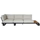 Palm Springs/Cube hoek loungeset 5 personen | aluminium + hardhout | met vuurtafel | 4-delig - 267x267cm