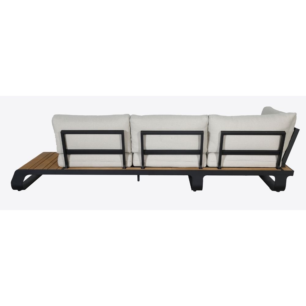 Palm Springs/Cube hoek loungeset 5 personen | aluminium + hardhout | met vuurtafel | 4-delig - 267x267cm