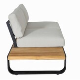 Palm Springs/Cube hoek loungeset 5 personen | aluminium + hardhout | met vuurtafel | 4-delig - 267x267cm