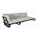 Palm Springs/Cube hoek loungeset 5 personen | aluminium + hardhout | met vuurtafel | 4-delig - 267x267cm