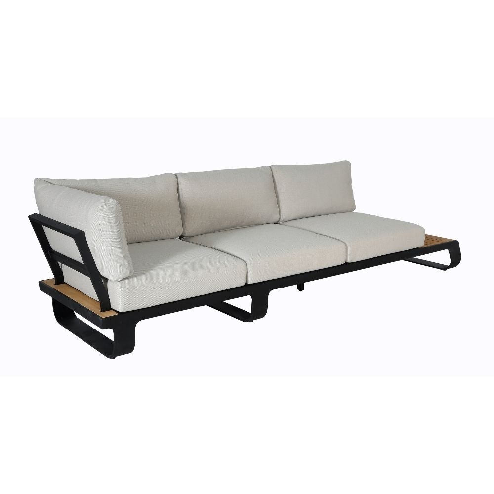 Palm Springs/Cube hoek loungeset 5 personen | aluminium + hardhout | met vuurtafel | 4-delig - 267x267cm