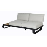 Palm Springs/Cube hoek loungeset 5 personen | aluminium + hardhout | met vuurtafel | 4-delig - 267x267cm