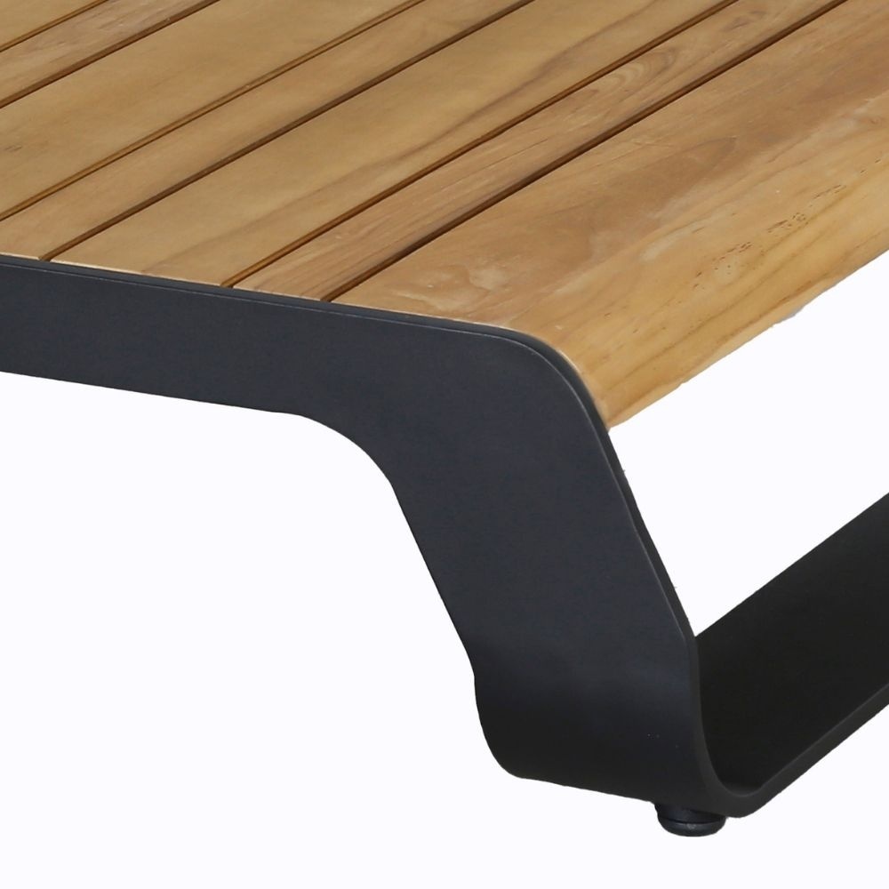 Palm Springs/Cube hoek loungeset 5 personen | aluminium + hardhout | met vuurtafel | 4-delig - 267x267cm