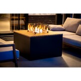 Palm Springs/Cube hoek loungeset 5 personen | aluminium + hardhout | met vuurtafel | 4-delig - 267x267cm