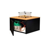 Palm Springs/Cube hoek loungeset 5 personen | aluminium + hardhout | met vuurtafel | 4-delig - 267x267cm