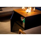 Palm Springs/Cube hoek loungeset 5 personen | aluminium + hardhout | met vuurtafel | 4-delig - 267x267cm