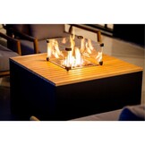 Palm Springs/Cube hoek loungeset 5 personen | aluminium + hardhout | met vuurtafel | 4-delig - 267x267cm