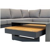 Barbados hoek loungeset 6 personen | aluminium + teakhout | Natural Teak | 5-delig - 323x245cm