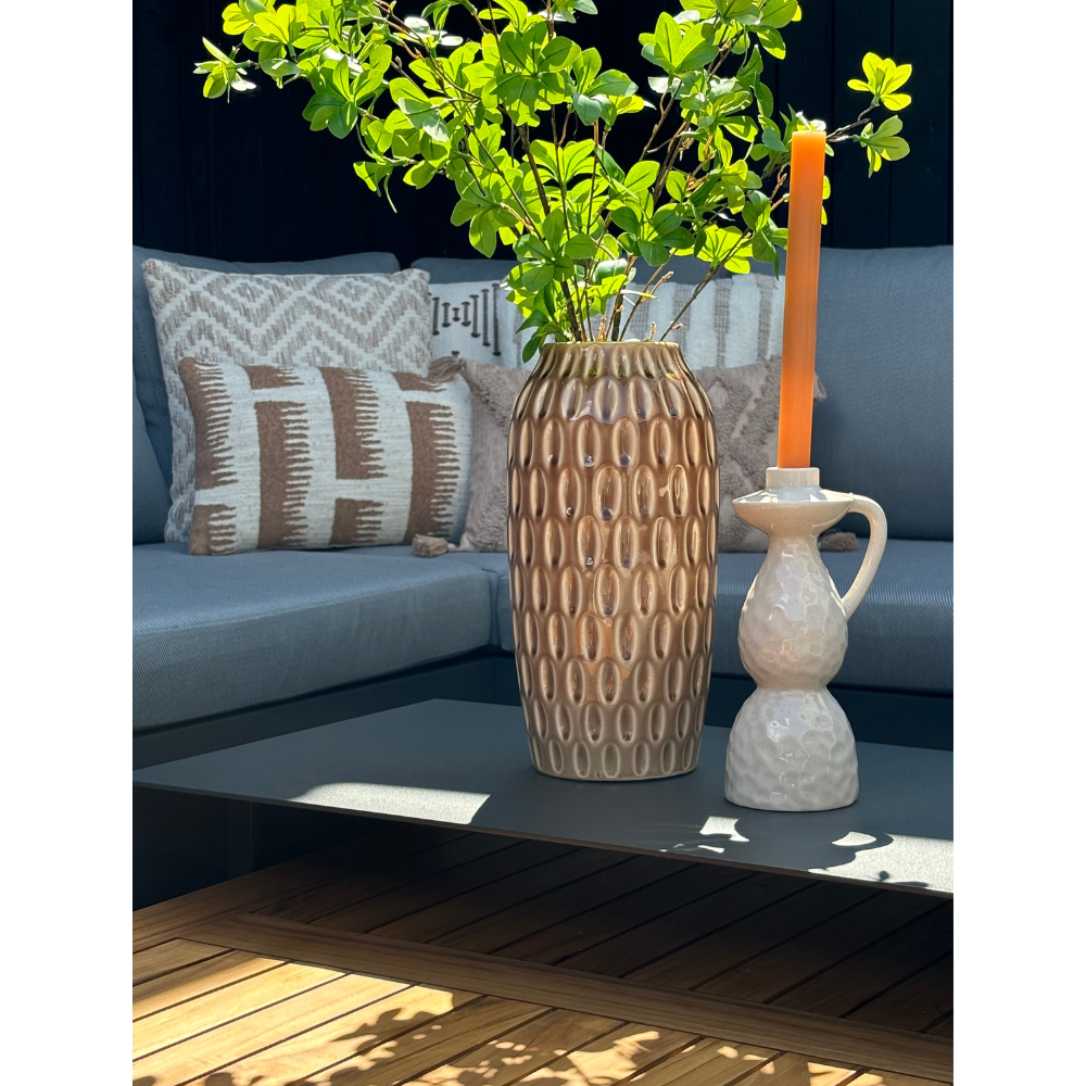 Barbados hoek loungeset incl. tafel 6 personen | aluminium + teakhout | Natural Teak | 5-delig - 323x245cm