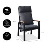 Annecy antraciet dining tuinset | 6 personen | teakhout + aluminium | 227cm