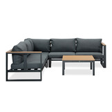 Nebraska hoek loungeset 5 personen | aluminium + polywood | antraciet | 4-delig - 240x240cm