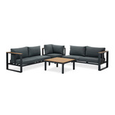 Nebraska hoek loungeset 5 personen | aluminium + polywood | antraciet | 4-delig - 240x240cm