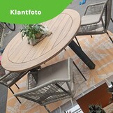 Seville dining tuinstoel stapelbaar | touw + staal | zand