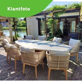 Rochefort dining tuinstoel | touw + hardhout | zand