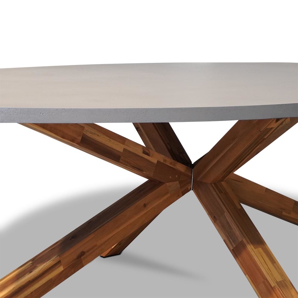 Livorno/Rochefort zand dining tuinset 9-delig | betonlook + touw | 280cm