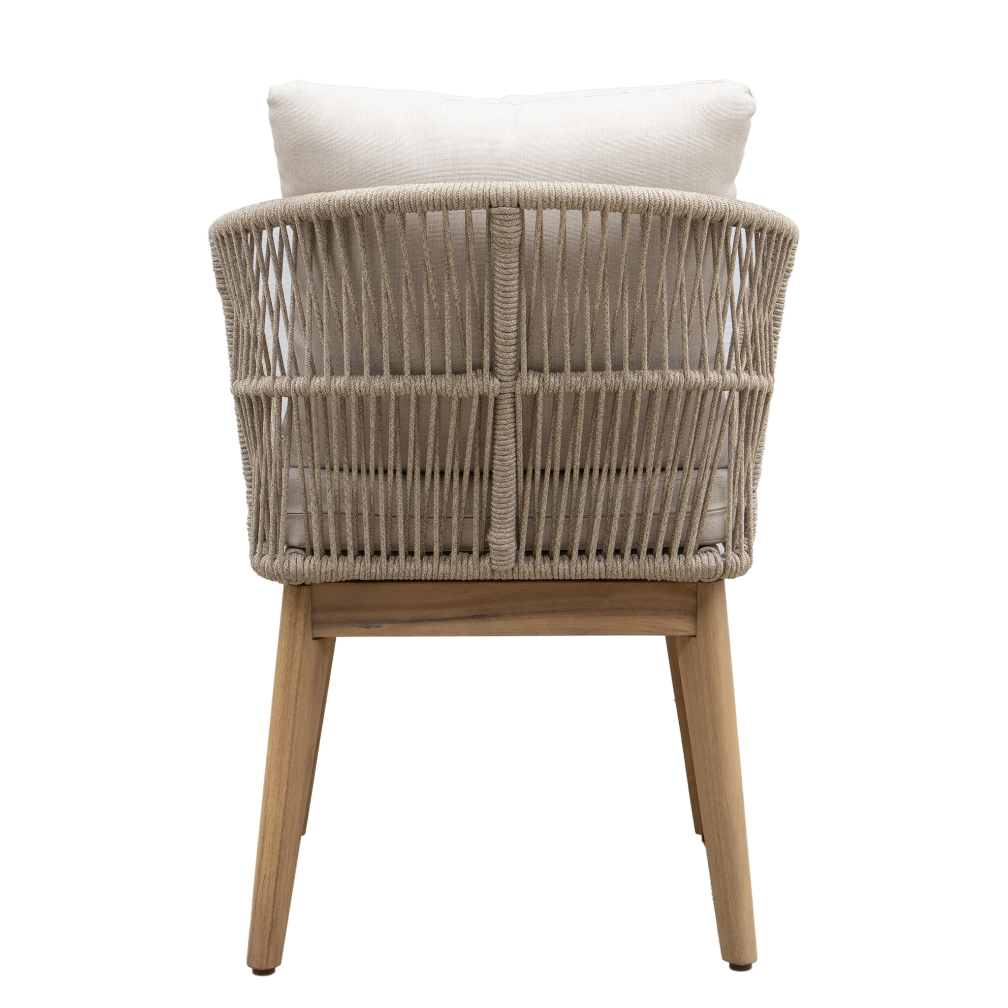 Livorno/Rochefort zand dining tuinset 9-delig | betonlook + touw | 280cm
