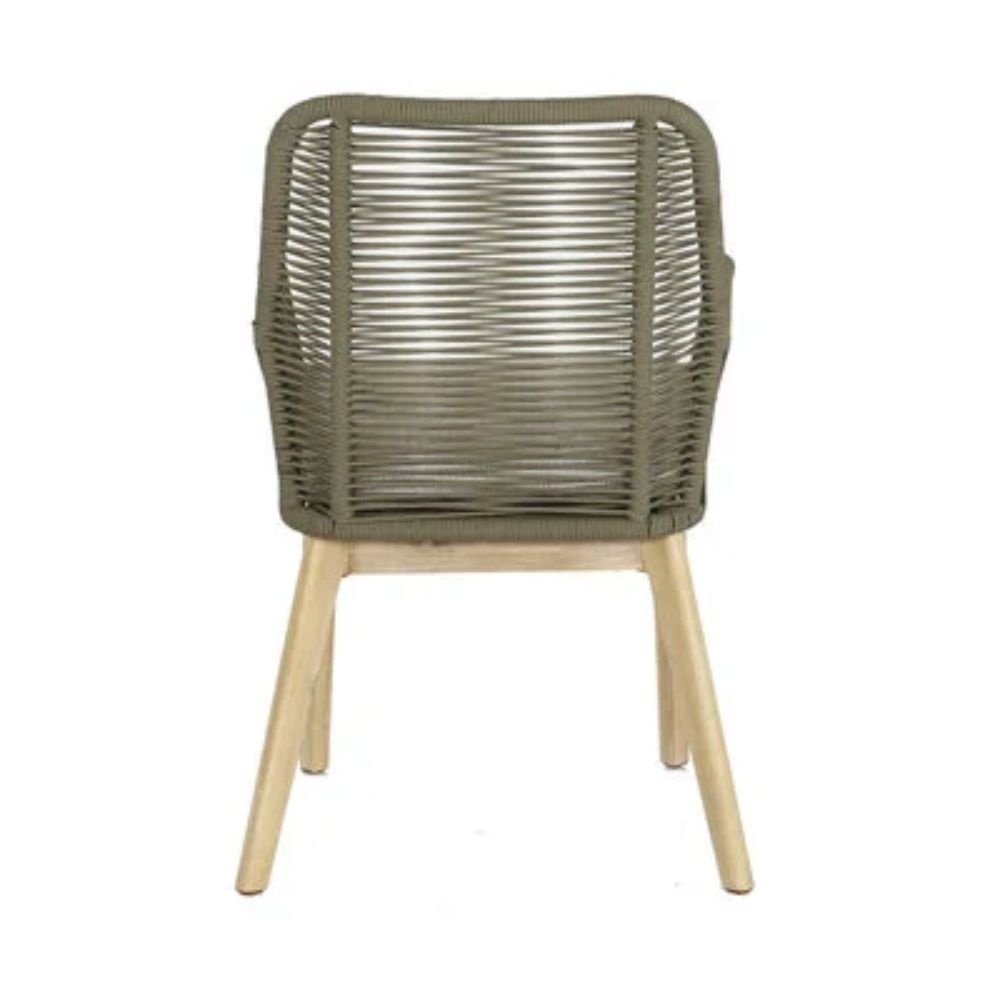 Delta/Padua olijfgroen dining tuinset 5-delig | teakhout + touw | 160cm