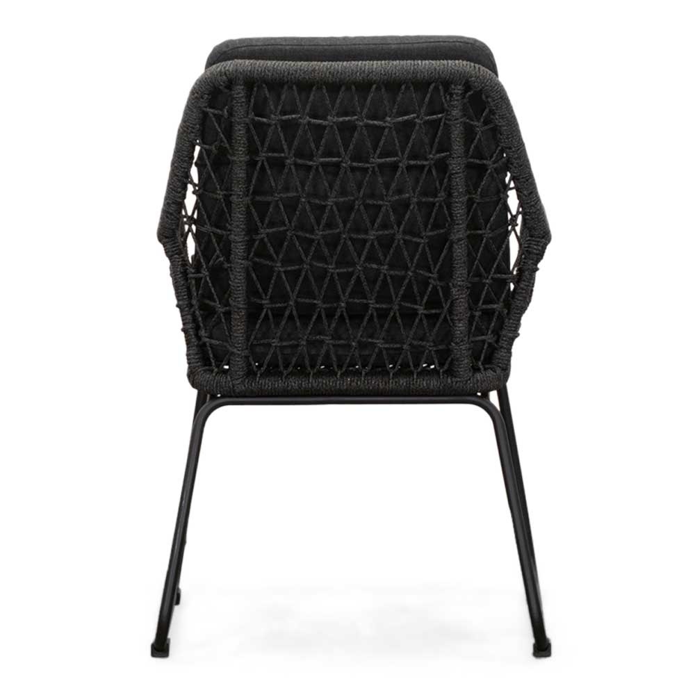 Nancy/Valencia Lava Grey dining tuinset 5-delig | betonlook + touw | 135cm rond