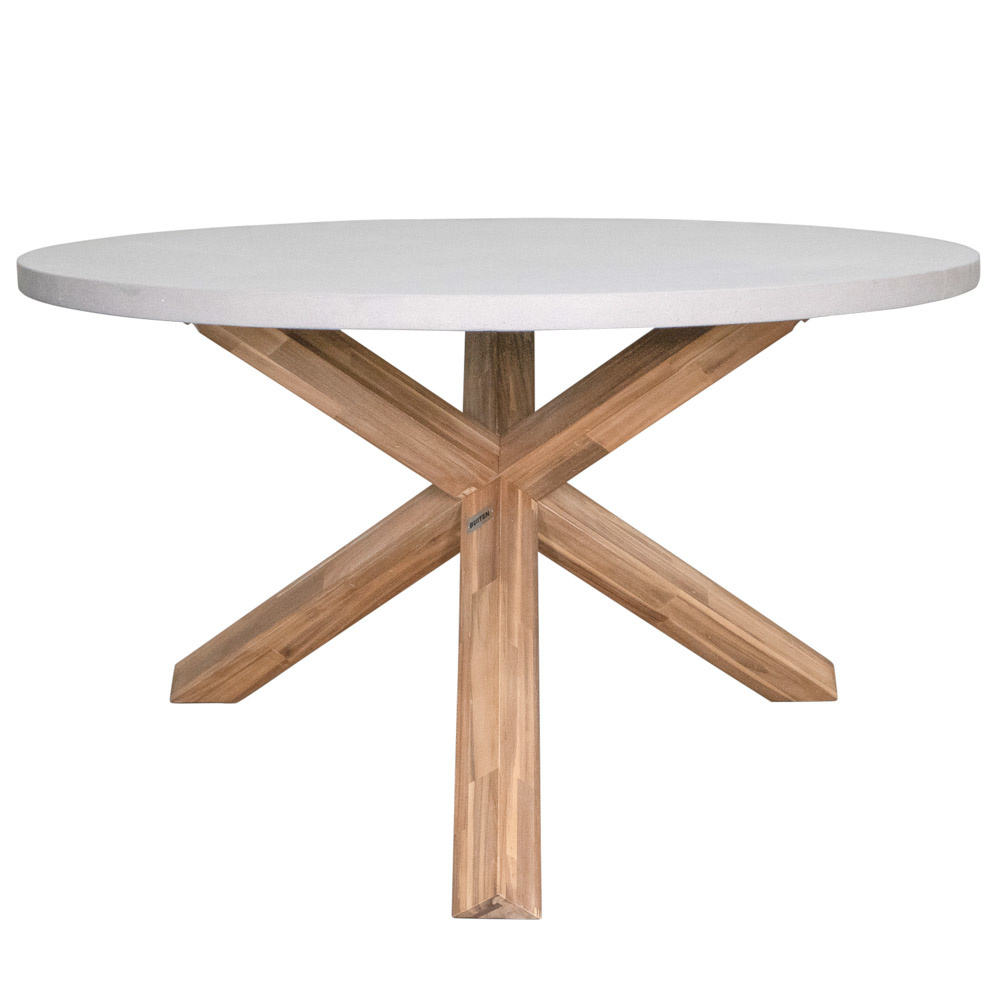 Nancy/Tulum Lava Grey dining tuinset 5-delig | betonlook + touw | 135cm rond