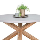 Nancy/Rico zand dining tuinset | 4 personen | betonlook + aluminium | 135cm rond