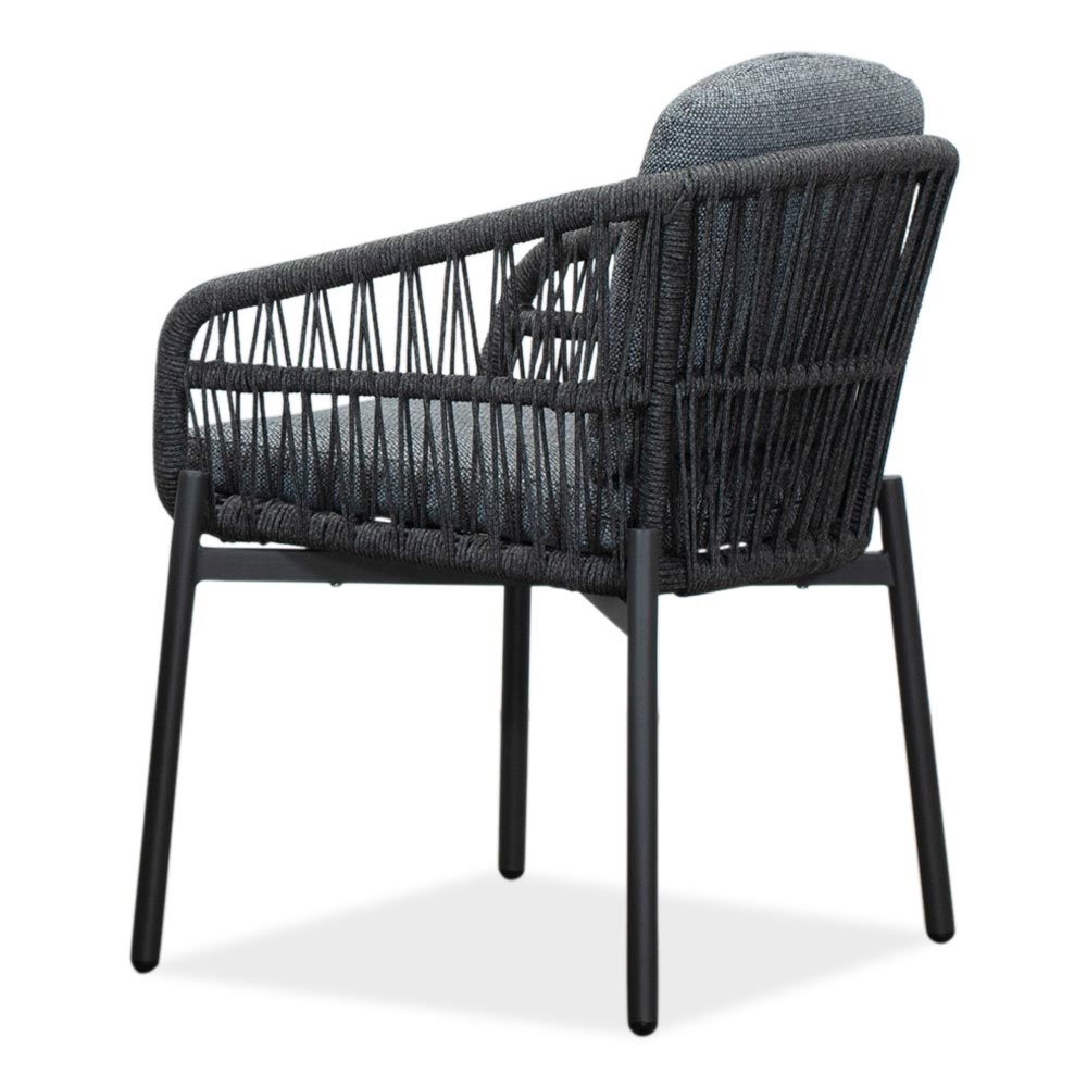 Nancy/Rico charcoal dining tuinset 5-delig | betonlook + aluminium | 135cm rond