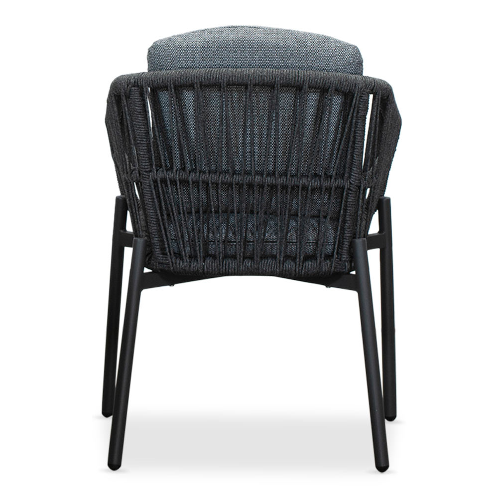 Nancy/Rico charcoal dining tuinset 5-delig | betonlook + aluminium | 135cm rond