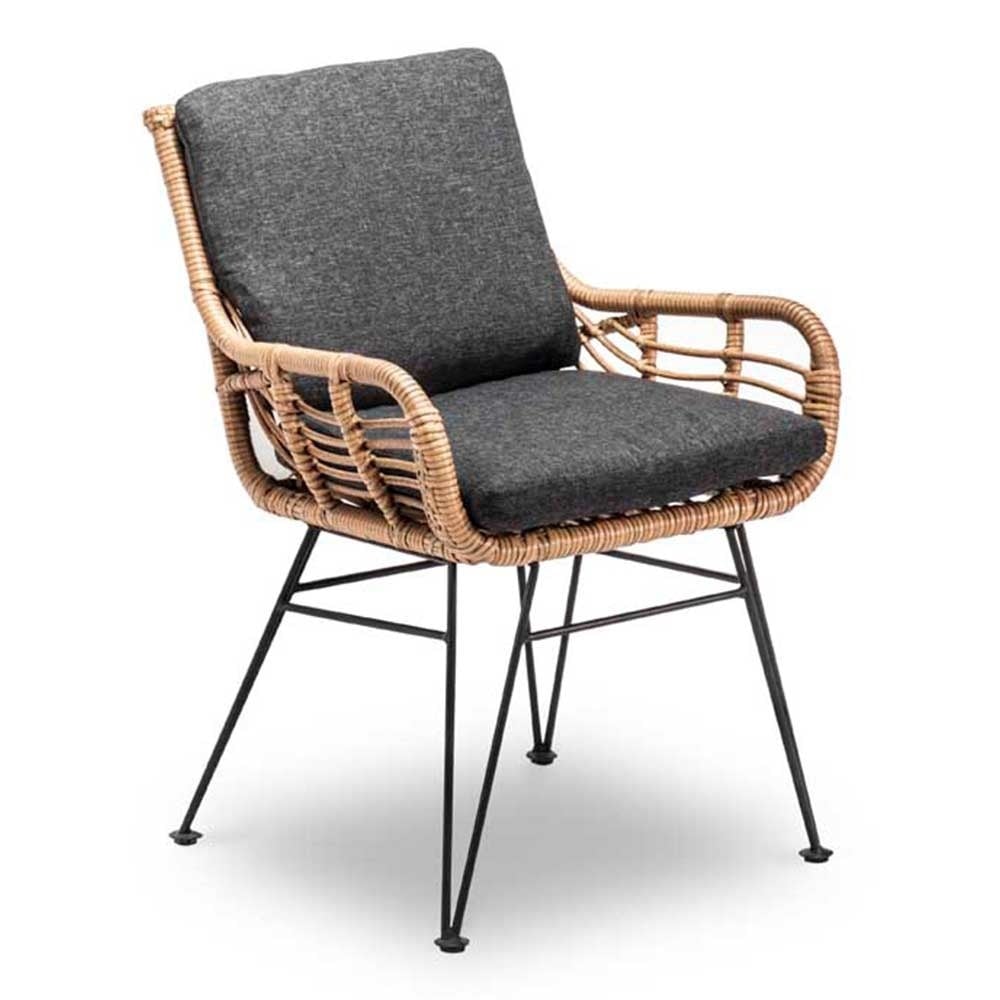 Vigo/Carlos antraciet dining tuinset 5-delig | teakhout + wicker | 200cm