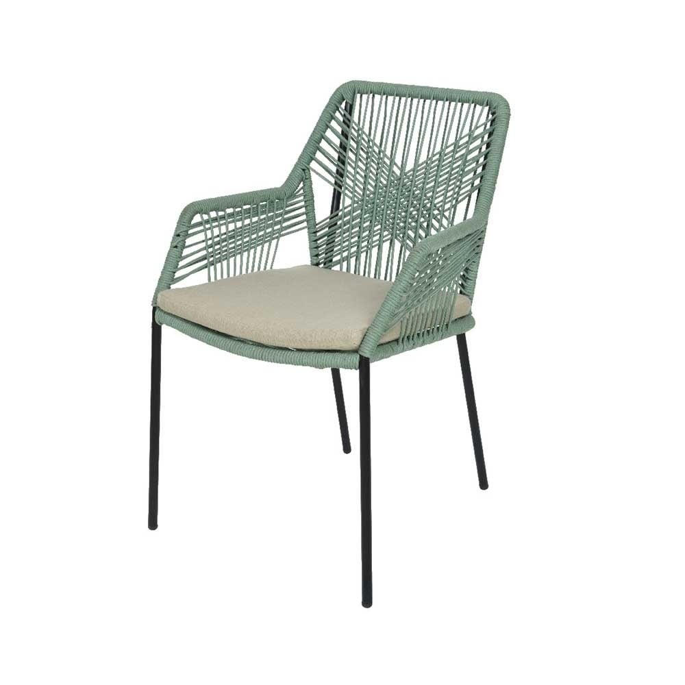 Delta/Seville mint dining tuinset 5-delig | teakhout + touw | 160cm