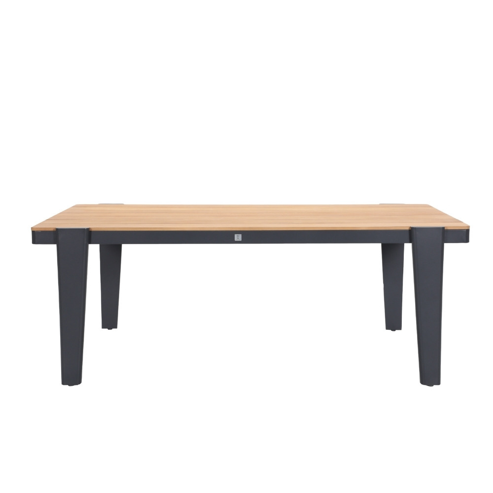 Vigo/Carlos antraciet dining tuinset 5-delig | teakhout + wicker | 200cm