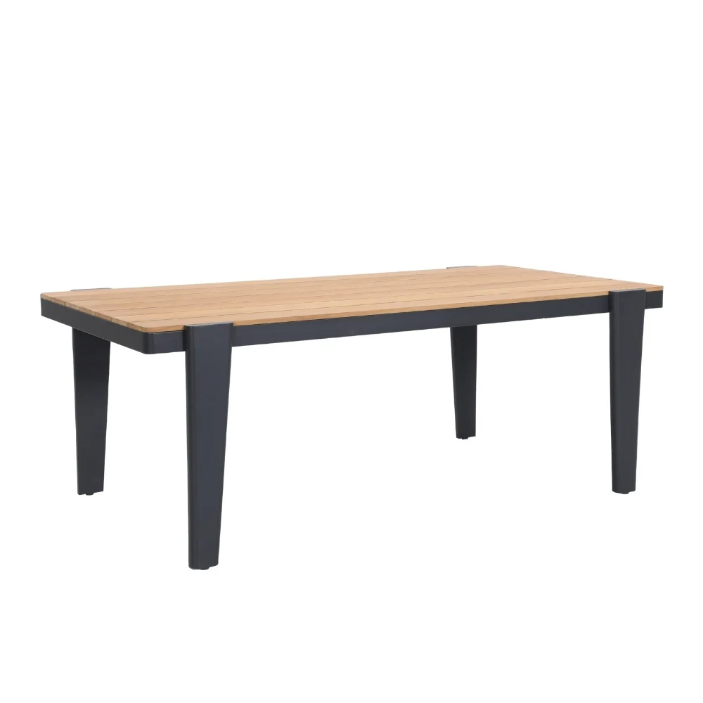 Vigo/Carlos antraciet dining tuinset 5-delig | teakhout + wicker | 200cm