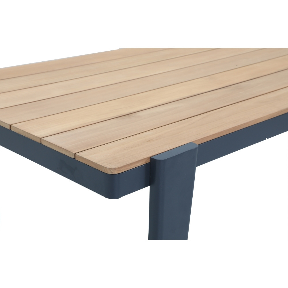 Vigo/Carlos antraciet dining tuinset 5-delig | teakhout + wicker | 200cm