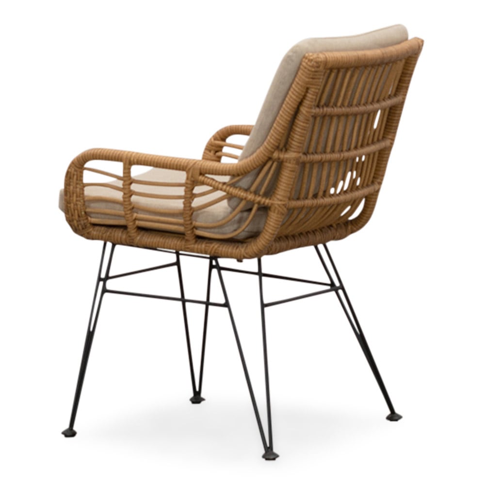 Vigo/Carlos taupe dining tuinset 5-delig | teakhout + wicker | 200cm
