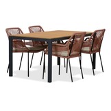 Delta/Seville terra dining tuinset | 4 personen | teakhout + aluminium | 160cm