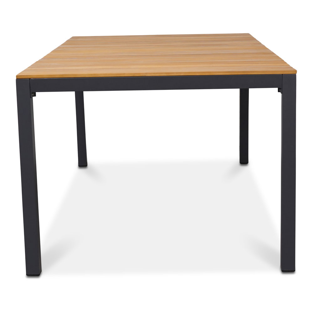 Delta/Seville zwart dining tuinset 5-delig | teakhout + touw | 160cm