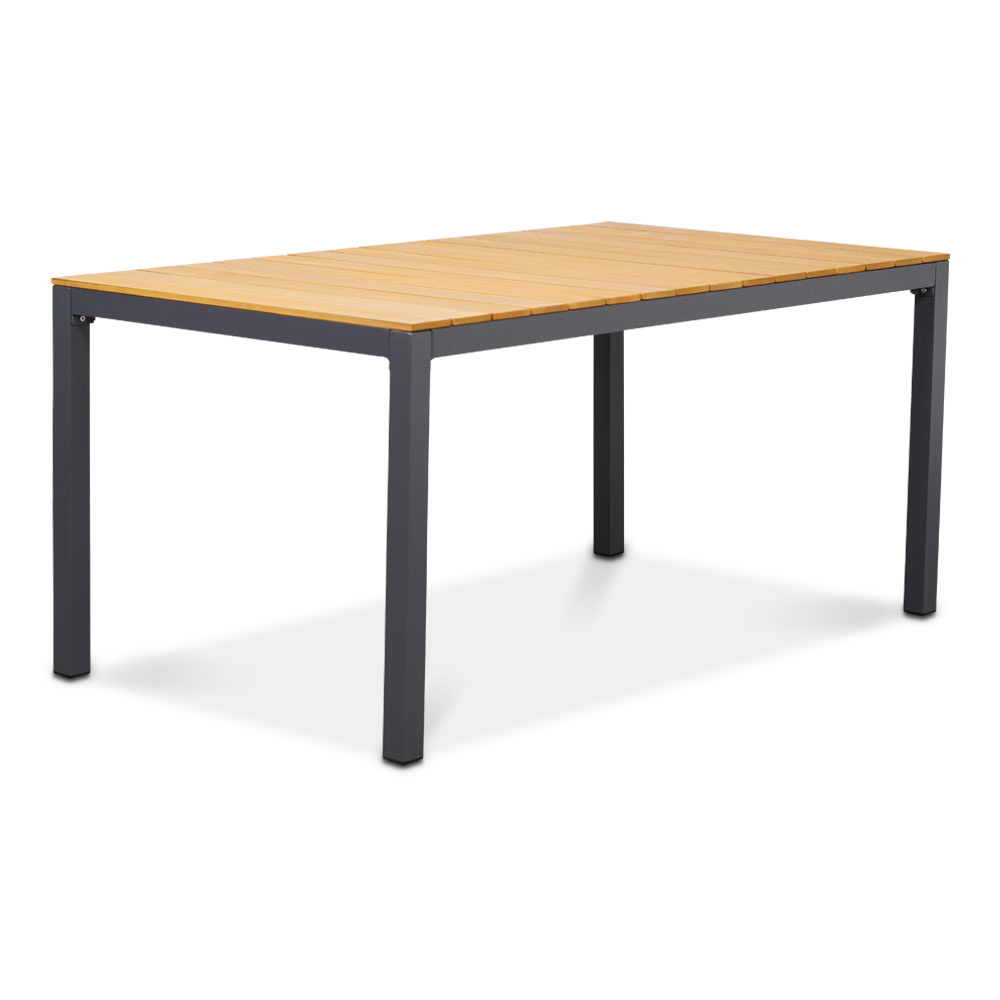 Delta/Seville zwart dining tuinset 5-delig | teakhout + touw | 160cm