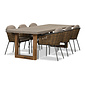 BUITEN living Lausanne/Lucca dining tuinset | 6 personen | betoonlook + wicker | 250cm