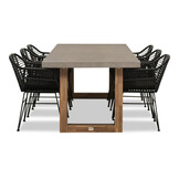 Lausanne/Napels dining tuinset | 6 personen | hardhout + wicker | 250cm