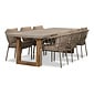 BUITEN living Lausanne/Dakota beige dining tuinset | 6 personen | betonlook + touw | 250cm