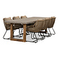 BUITEN living Lausanne/Portofino Sahara Dust dining tuinset | 6 personen | betonlook + touw | 250cm
