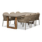 BUITEN living Lausanne/Rico zand dining tuinset | 6 personen | betonlook + aluminium | 250cm