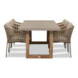 Lausanne/Rico zand dining tuinset | 6 personen | betonlook + aluminium | 250cm